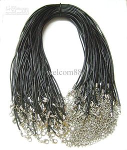 100pcs/lot Black 2mm Real Leather Necklace Cord Wire For DIY Craft Fashion Jewelry Gift W2