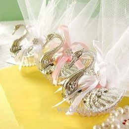 100pcs/lot, free shipment, Swan candy boxes, Swan favour boxes,unique and classy wedding favors,