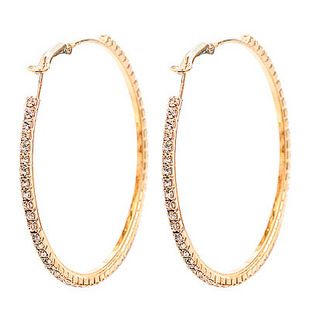 Mode smycken guldpläterad 5 par 55mm stora kristall örhängen Circle örhängen