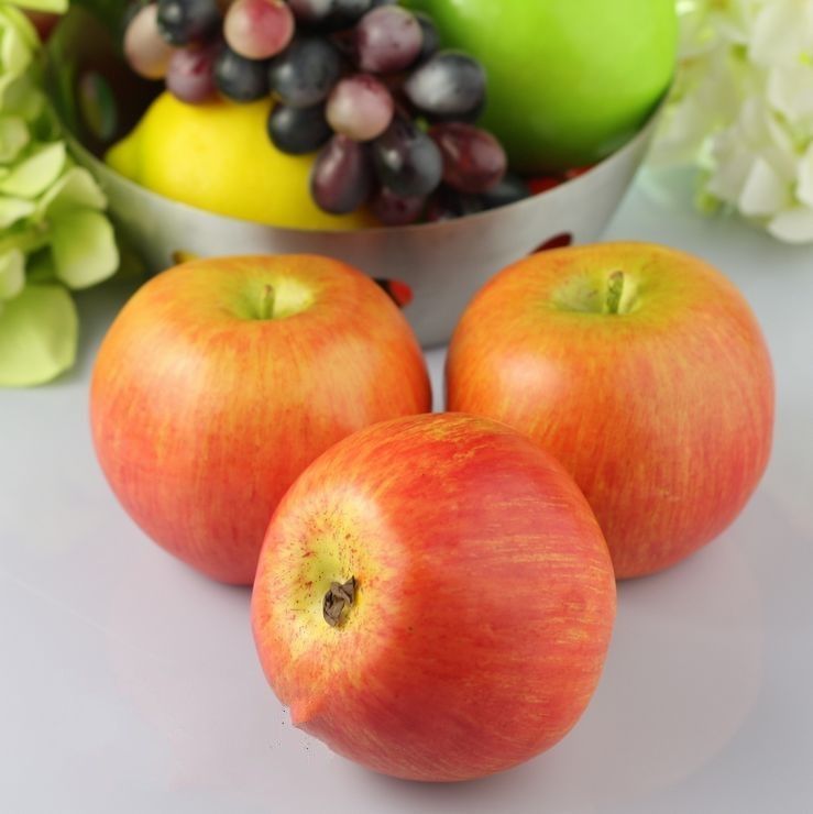 / grandes manzanas rojas de plástico decorativo del hogar frutas artificiales
