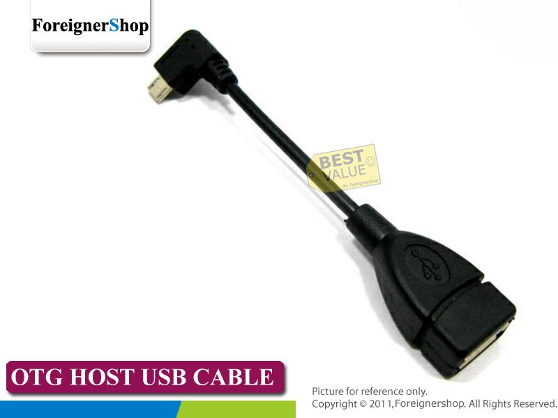 Angled Micro USB OTG Host Cable Adapter For Samsung Galaxy S2 S3 S4 S5