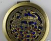 Bohemian ethnic style, hollow / inlaid with precious stones, vintage make-up mirror, peacock