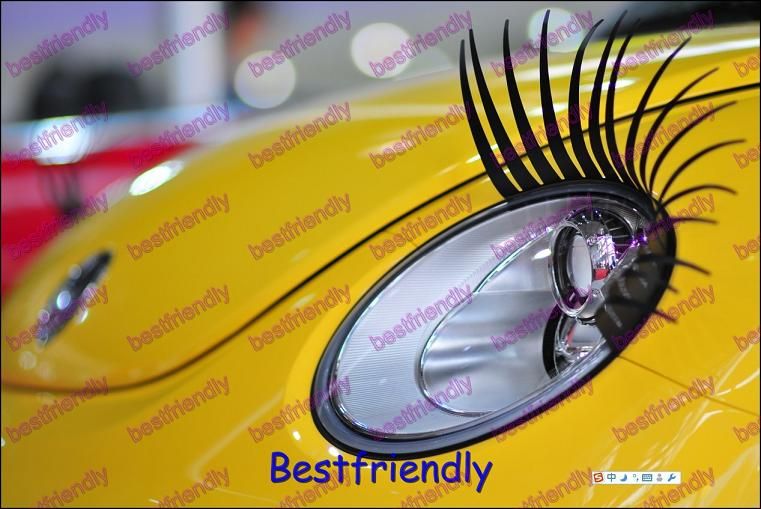 200 UNIDS = 100 Par Automotriz Pestañas Car Eye Lashes Eyelash 3D Logo Car Sticker Pestañas Eye-lashes