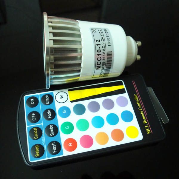 85-265V AC 5W RGB GU10 LED Spotlight Color changing Bulb Lights with 28keys IR Remote by DHL/Fedex/UPS