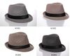 Kontrol Fedora şapka Trendy Sting Brim Hat Izgara Top Şapka Unisex cap Mix renk 50pcs Caps