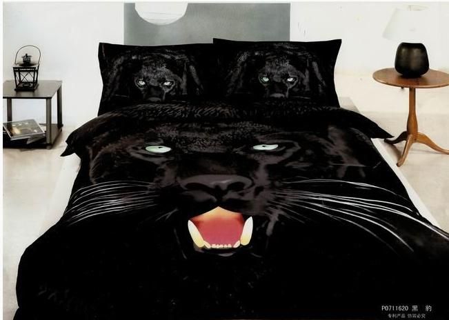 Brand New Black Panther Animal Cotton Bedding Set Bedclothes Bed