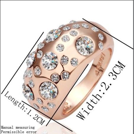 Il nuovo anello di diamante caldo nei monili di modo dell'oro di rosa 18K libera il trasporto 10piece / lot