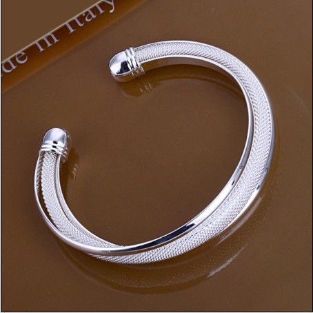 100% new high quality 925 silver charm bangles fashion bracelet free shipping 10pcs/lot