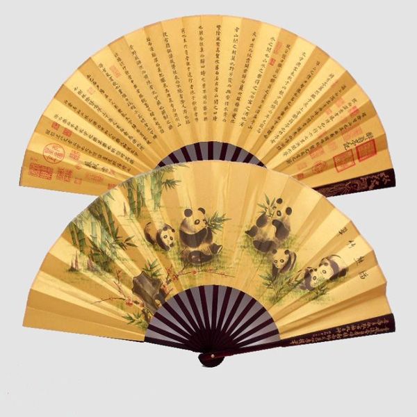 Mały Duży Chiński Bambusowy Jedwabniczy Tkanina Składane Ręczne Fani Dla Mężczyzn Dekoracyjne Ślub Favors Fan Hurtownie 10 sztuk / partia