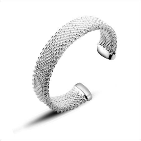 Hot new fashion 925 pulseira de malha de prata esterlina charme jóias finas presentes frete grátis 10 peça