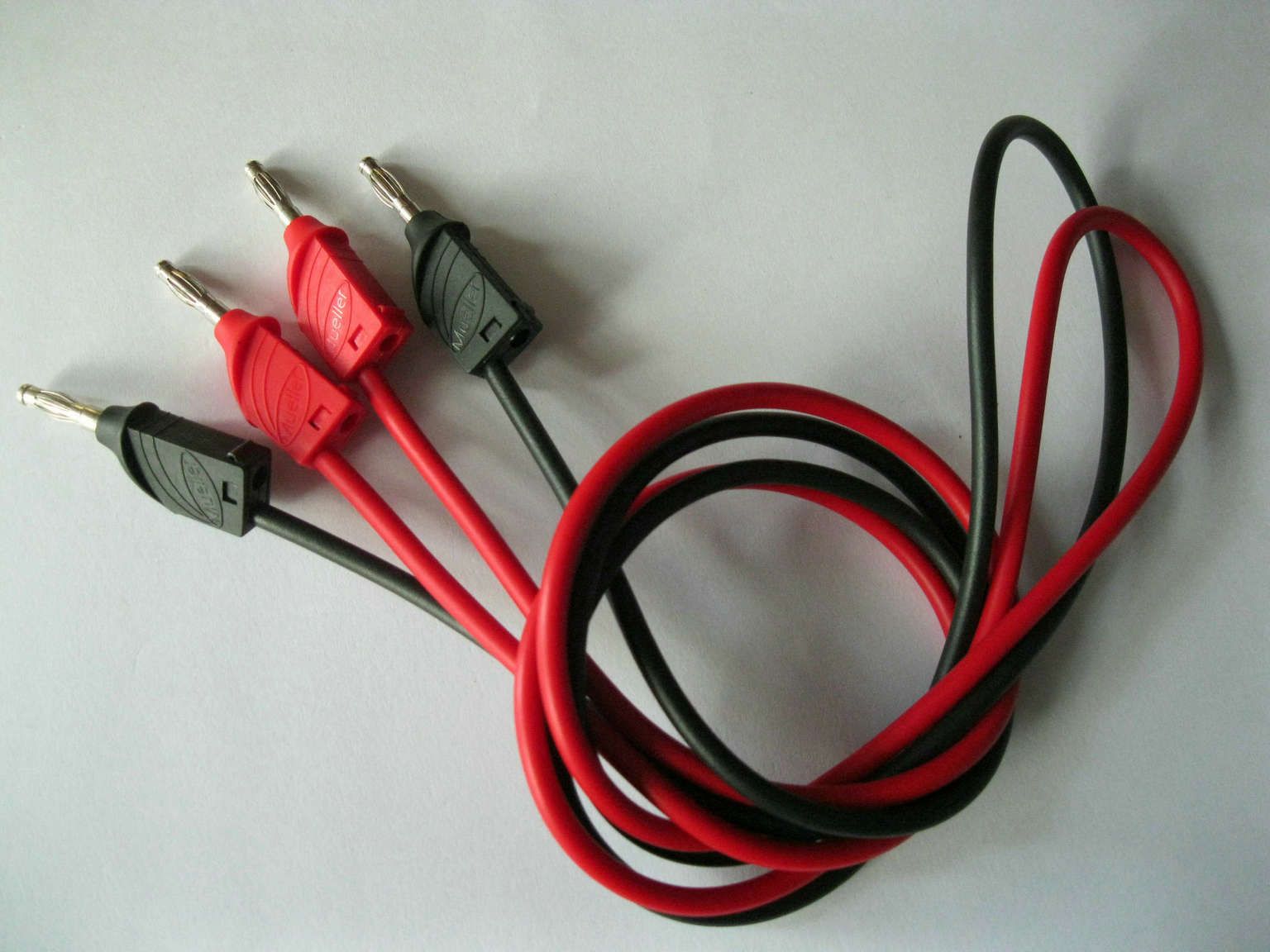2 Unidades 4 piezas es Rojo Negro a B Tipo Banana Plug Cable de prueba de plomo de silicona de alto voltaje