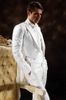 Classic Design Peak Lapel WhiteTailcoat Handsome Groom Tuxedos Men's Wedding Dress Bridegroom Prom Clothing (jacket+pants+tie+girdle) A3030
