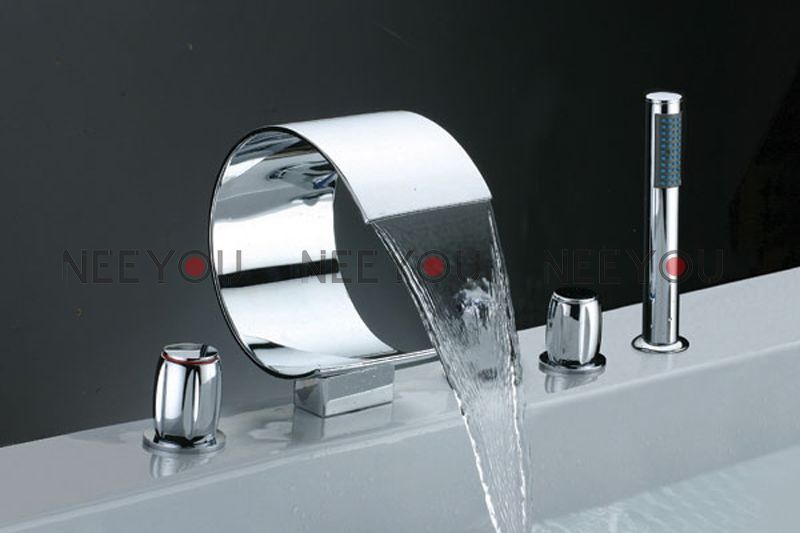 Bathroom Waterfall Sink Faucet Luxury Bathtub And Shower Mixer With