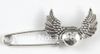 20 PCS Tibetan silver heart wing Safety Pin Brooch A15546