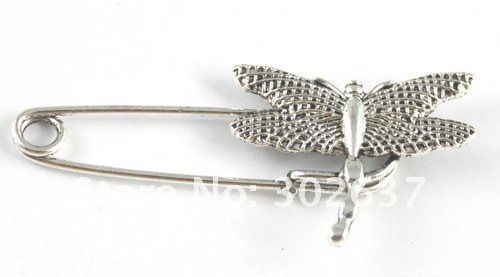 20 st Tibetansk Silver Metal Dragonfly Säkerhetsstift Brosch A15547