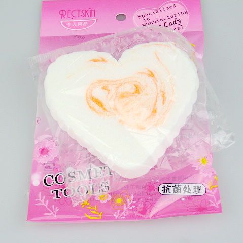 heart-shaped Facial Wash Cleaning PVA Puff Makeup Compress Puff Sponge For Face 110*80