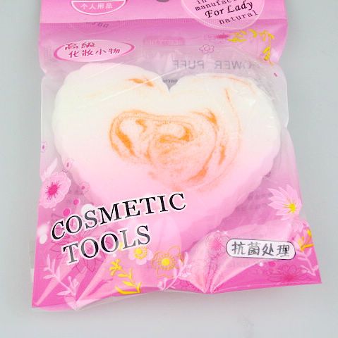 heart-shaped Facial Wash Cleaning PVA Puff Makeup Compress Puff Sponge For Face 110*80