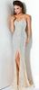 Amazing Strapless Stones Long Prom Dress 4247 Silver/ Nude 