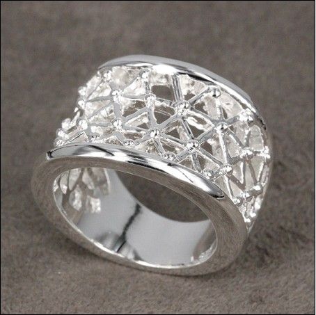 Hot new 925 jóias de prata por atacado anéis de moda oco frete grátis 10 peças / lote