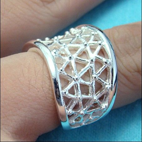 Hot new 925 silver jewelry wholesale fashion rings hollow free shipping 10piece/lot