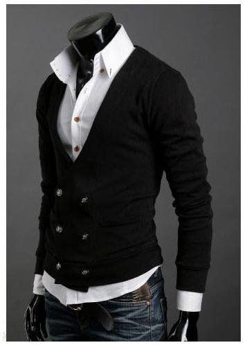 Tight Fitting Double Breasted Sweater Mens Boutique England Fleece ...