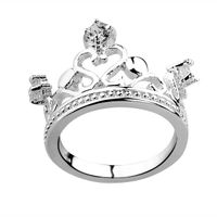 Best-selling 925 zilveren Diamond Crown Ring Sieraden Kerstcadeaus Gratis verzending 20piece / lot