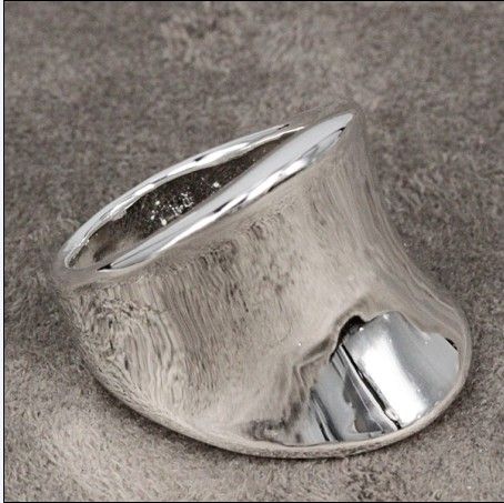 Hot New 925 Silver Thumb Ring Plate Unisex Fashion Smycken Gratis Frakt 10 Stame / Lot