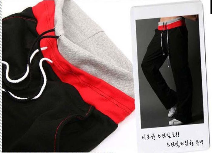 nouveaux pantalons sport longues occasionnels hommes mode pantalon gris taille K50 noir rouge S-2XL