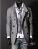Nowa moda męska luksusowy styl Slim Casual Double-Button Kurtka Płaszcz Płaszcz Człowiek Odzieżowiec Czarny Szary Rozmiar M-4XL Y002