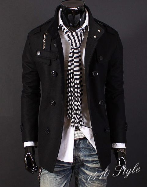 Yeni Moda erkek Lüks Stil Ince Rahat Çift Düğmeli Ceket Kaban Palto Adam Giyim Siyah Gri Boyutu M-4XL Y002