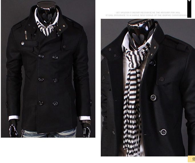 Yeni Moda erkek Lüks Stil Ince Rahat Çift Düğmeli Ceket Kaban Palto Adam Giyim Siyah Gri Boyutu M-4XL Y002