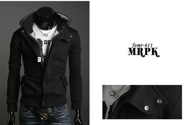 Nowa moda męska casual kapturzowa kurtka kardiganowa płaszcz człowiek odzież wierzchnia 212 czarny ciemny szary jasnopomodowy
