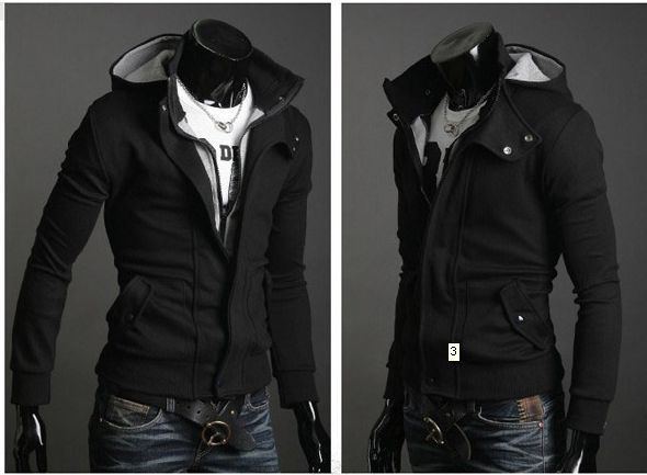 Casual Hooded Cardigan Jacket Brasão homem Casacos Roupa Homens de Moda de Nova 212 preto escuro cinza claro cinza