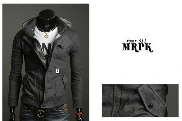 Yeni Moda Erkek Casual Kapşonlu Hırka Ceket Kaban Man Dış Giyim Giyim 212 Siyah Koyu gri Açık gri