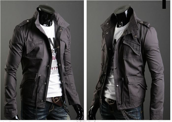 Neue Mode Herren Luxus Stil Dünne Lässige Baumwollmanteljacke Oberbekleidung Größe M-4XL 3 Farben 255