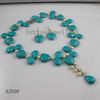 Turquoise witte parel multicolor hart sieraden set mode vrouw sieraden gratis verzending A2509