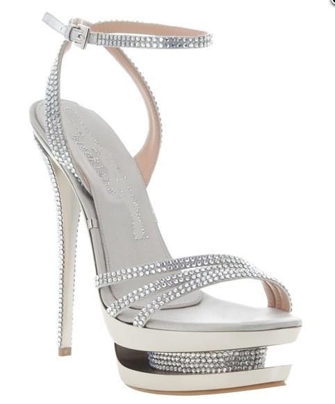 New Fashion Women Silver Color Leather High Heels Platform Diamond Sandals Shoes From Edison168 