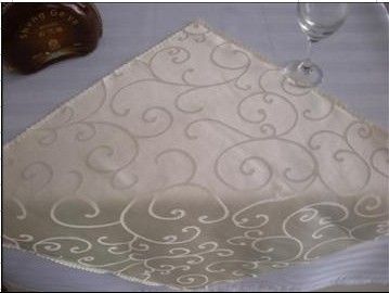 100 ٪ Polyester Plain Damask Jacquard White Table Fedabkin (Morning-Glory Pattern)