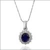 Hot New Platinum Blue Gemstone Necklace 18K RGP High-end Mode Smycken Gratis Frakt 10 Stame / Lot