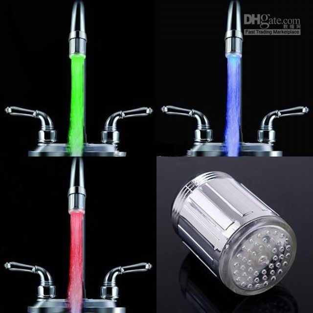 LED Faucet Temp Sensitive Light Water Tap Red Green Blue Color Changing