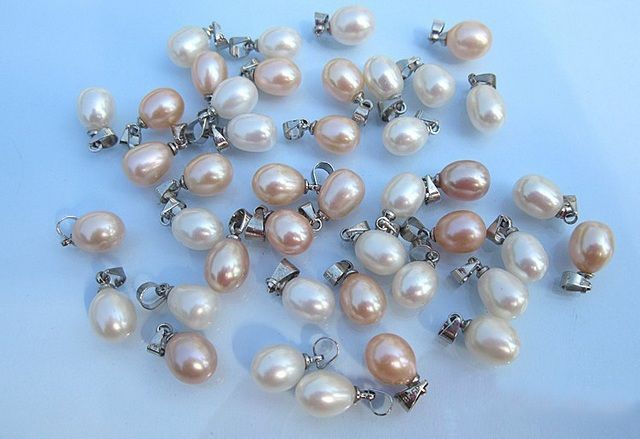 Ciondoli perla d'acqua dolce naturale 8mm goccia forma impeccabile perla liscia charms spedizione gratuita