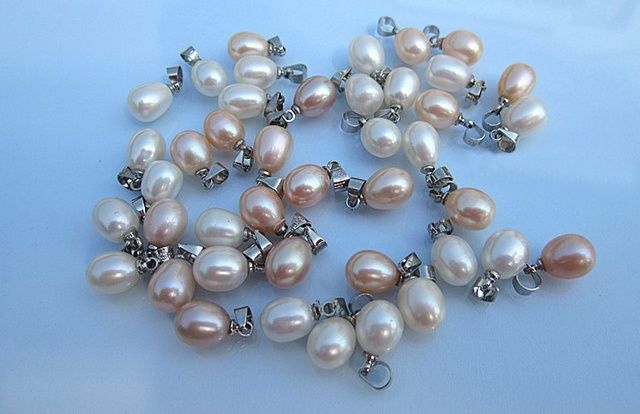 Pendenti di perle d'acqua dolce naturali a forma di goccia da 8 mm perla liscia impeccabile incantano il trasporto libero