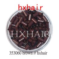 5000 sztuk 3.5mm Tube miedziane Micro Rings / Links Koraliki / Czarny D-Brown Brown L-Brown Blonde