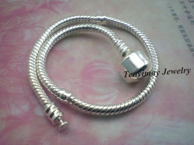 Fashion Silver Plated Snake Chain Charms Bracelets For DIY 