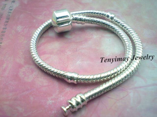 Mode / Silver Plated Snake Chain Charms Armband för DIY Fri frakt