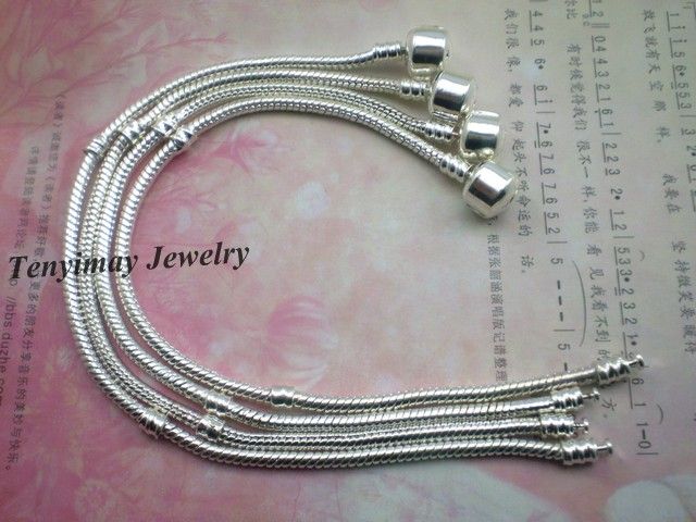 Fashion Silver Plated Snake Chain Charms Bracelets For DIY 