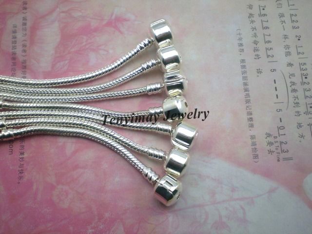 Fashion Silver Plated Snake Chain Charms Bracelets For DIY 