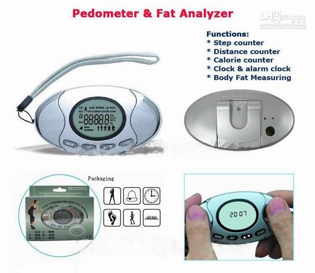 2 Adet Pedometre Yağ Kalorimetre Analiz cihazı hesaplayıcısı Adım Sayaç Saat Monitörü Alarm LCD Ekran