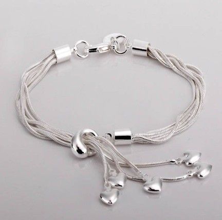 Hot! Gratis frakt Partihandel 925 Sterling Silver Fashion Smycken Mode Bracelet.925 Silver Armband