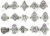 Hurtownie 100 sztuk Stylowy Elegancki Stop Pierścień Biżuteria Mieszany Styl Tybet Srebrny Rocznika Pierścionki Darmowa Wysyłka